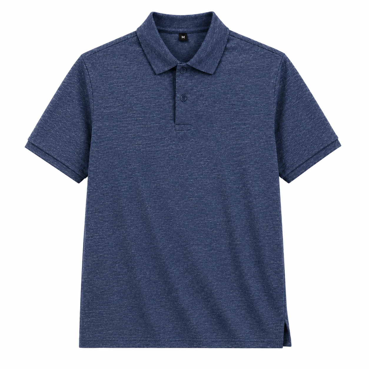 Navy Melange Polo T-Shirt - Image 2