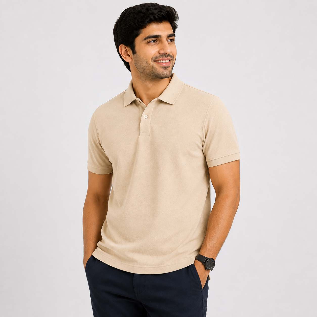 Beige Polo T-Shirt